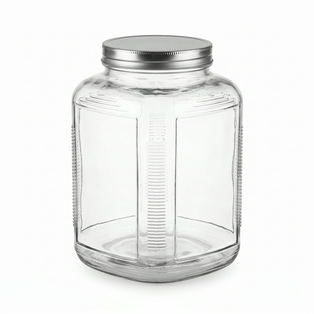 Frasco de vidrio con tapa metálica tipo galón 5.5  lts — producto