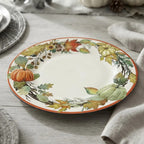 2 Platos De Melamina Hojas De Otoño Blanco Estilo Artesanal Blanco Hojas De Otoño — producto